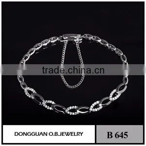 18k Gold Plated Brass Zircon Link Bracelet thumbnail-1