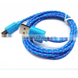 Fabric Braided Micro USB Cable Data Sync and Charger Cable for SAMSUNG HTC Android Phones thumbnail-1