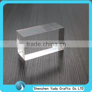 30mm Thick Acrylic Block Crystal Polished Clear Block, Simple Design Transparent Lucite Block Stand thumbnail-1