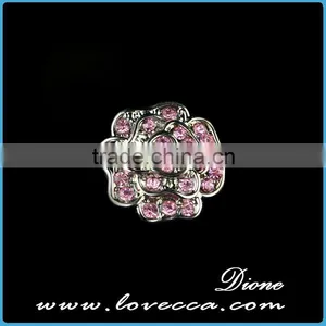 Charms Fashion Crystal Rose Flower s Napbutton Charms Fit Bracelet thumbnail-3