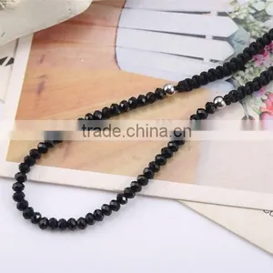 Latest Classical Style Handmade Black Stone Rope Braided Necklace for Christmas Gift thumbnail-5