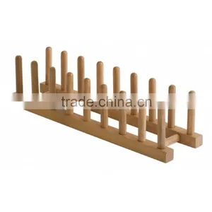Outter Kitchen Cabinet Organizer Bamboo Wooden Plate Dish Rack Pot Lid Holder Rack thumbnail-1