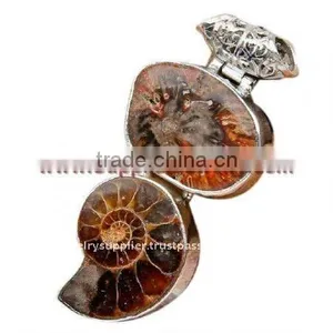 Lovely Attraction!! Ammonite Fossil Petrified Wood Jewelry thumbnail-1
