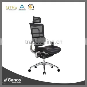 High Quality Aluminium Alloy Back Support Office Mesh Chair for Boss thumbnail-1