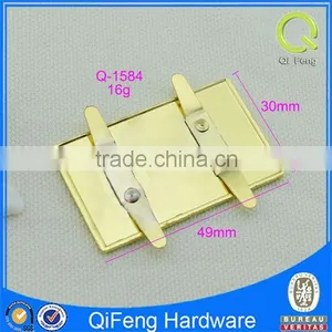 Q-1584 Luggage Hardware Supply Shiny Gold Metal Label thumbnail-3