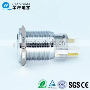 QN19-S1 19mm Ring Type Momentary|Latching Flat Head Pin Terminal Waterproof Metal Push Button Switch thumbnail-3