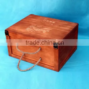 The Chinese Factory Wholesale Custom Luxury Boxes, Wooden 6 Bottles of Red Wine Champagne Beautiful Gift Box thumbnail-5