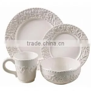 Embossed Gold&handmade Super White Porcelain Dinnerware Set thumbnail-1