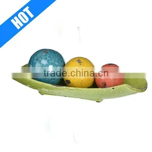 Decorative Ceramic Balls in Tray, Set of 4 thumbnail-1