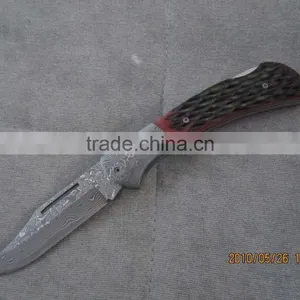 Flip Damascus Pocket Knife thumbnail-6