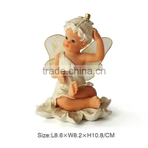 Polyresin Smiling Sitting Angel Figurine thumbnail-3