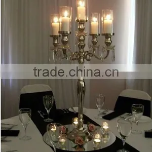 Glass Candle Holder Candelabra Hurricane Candelabra thumbnail-1