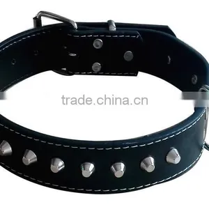 CY114 Wholesale PU Lady Dog Collar Comfort Leather Single Row Rivets Collar Alloy Spikes Gentle Rivet Dog Collar thumbnail-4