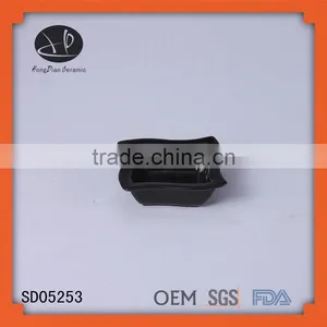 Black Snack Bowl,ceramic Pasta Bowl,LFGB,FDA,CIQ,CE / EU,SGS,EEC Certification and Porcelain Ceramic Type Black Square Dish thumbnail-1