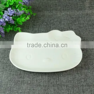 Cheap Bulk Cute White Hello Kitty Shaped Porcelain Dinner Plate Dishes thumbnail-2