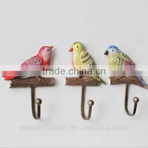 Set of 3 Rustic Home Decorative Resin Bird Wall Hooks thumbnail-1