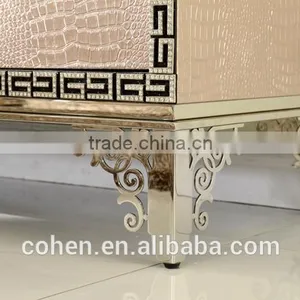 Long Cheap MDF Unique Design Golden Stainless Steel Legs tv Stand for Wall Unit thumbnail-4