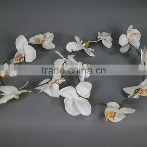 Artificial White Orchid Flower Garland for Window Display thumbnail-1