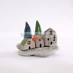 Clay Sculpture Art and Collectibles , Ceramic Artwork Contemporary Art Christmas Village thumbnail-1