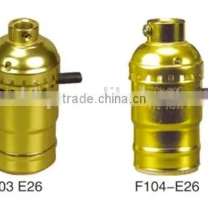 Hot Sale Copper Alluminium Iron Golden Lamp Holder Base Light Bulb Socket Cap E26 E27 B22 E14 thumbnail-4