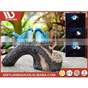 Art Work Resin Craft Two Birds Metal Tree Garden Solar Motion Sensor Light thumbnail-1