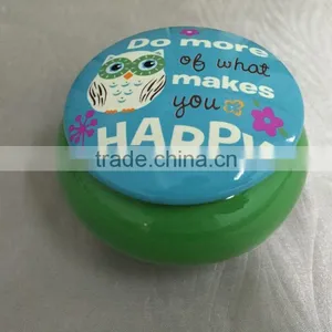 Customer Handpainted White Ceramic Jewelry Gift Box Round thumbnail-4