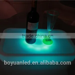 Wireless Remote Control Bar and Club Used Illuminated Round Mini Bar Tray Led Tray thumbnail-5