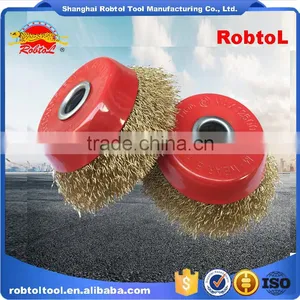 5" Steel Wire Cup Brush Wheel Twist Knot Crimped Bowl Disc Abrasive Round Grinding Cheaning Brush thumbnail-2