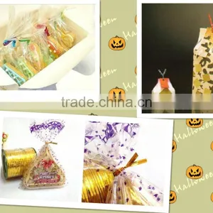 Gold Metallic Plastic Coated Twist Tie Wire for Christmas Gift Clip thumbnail-1
