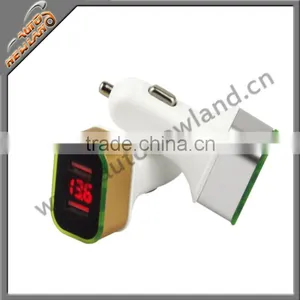 Auto Charger With 2USB Aluminum Cell Phone Charger thumbnail-1