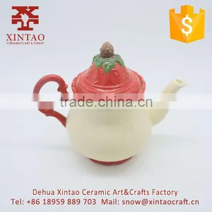 Eco-friendly Strawberry Ceramic Soup Pots With Lid for Kitchenware thumbnail-3