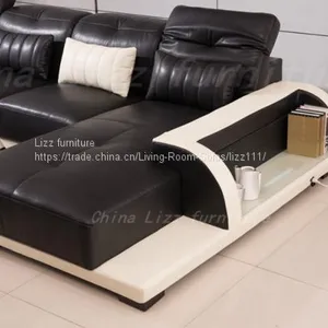 Горячее предложение современной кожаной угловой дивана Lizz Furniture thumbnail-3