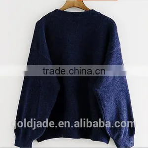 2016 New Korean Style Spring Winter Autumn Round Neck Long Sleeve Plain Women Sweater thumbnail-5