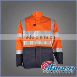 Hot Sale EN 471 Safety High Visibility Roadway Fluorescent Work Jacket thumbnail-1