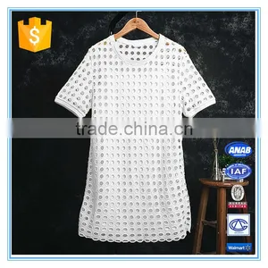 Elegant Ladies Fashion 2 Pieces Wholesale White Cotton Dress Pattern High Quality thumbnail-1