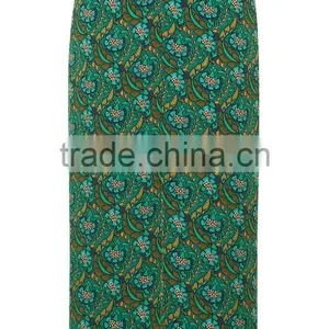 New Arrival Customized 95% Rayon 5% Spandex Floral Split Front Midi Skirts Green Split Floral Skirts thumbnail-3