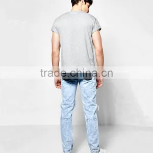 Lastest Men's Broken Holes Denim Jeans Skinny Men Ripped Ankle Zipped Jeans Trousers thumbnail-3
