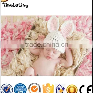NPT103 Newborn Baby Cute Rabbit Ear Handmade Crochet Hat Photography Props thumbnail-1
