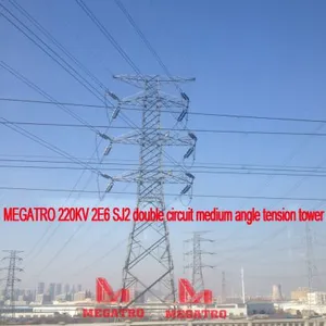 MEGATRO 220KV 2E6 SJ2 Double Circuit Medium Angle Tension Tower thumbnail-2