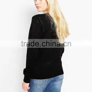 Fashion Women Christmas Novelty Knitted Top New Christmas thumbnail-2