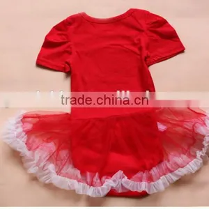 Children Christmas Outifit Santa Claus Baby Clothes Romper Red Booming Chiffon Clothing thumbnail-3