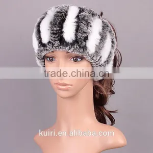 Winter Fur Headbands for Women Knitted Rex Rabbit Fur Scraf for Women Real Fur Headwrap Ear Warmer 2016 Newest Fashion Hairband thumbnail-5