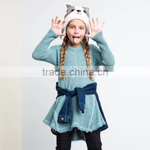 S32450W Junior Knit Long Sweaters Teenager Fashion Sweater 2017 Big Babies Spring Casual Sweater thumbnail-1