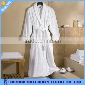 Hot Sale White 100% Cotton Terry Hotel Robe, Luxury Bath Robe thumbnail-3