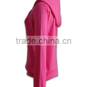 BSCI 2016 Design Sublimation Screenprint Embroidery Zipper Hoody Plain Pink Zipper Hoodie thumbnail-3