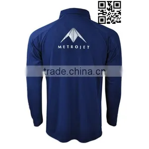 Blue Color Workwear Polo Long Sleeve Shirt Sport Dry Fit Polyester thumbnail-4