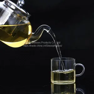 Wholesale Handmade 600ML,800ML Tempered Glass Tea & Coffee Pot Tea Maker Infuser With Stainless Steel Basket thumbnail-3