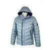Polyester Hooded Packable Lightweight Down Jacket Blue For Women thumbnail-1