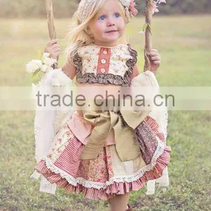 Summer 2017 Remake Cute Baby Girls Dress Multicolors Splicing Floral Clothing thumbnail-5