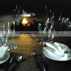 Wholesale Customized Table Linens Polyester Jacquard Round Black TableCloths Damask Cloth Table Covers thumbnail-3